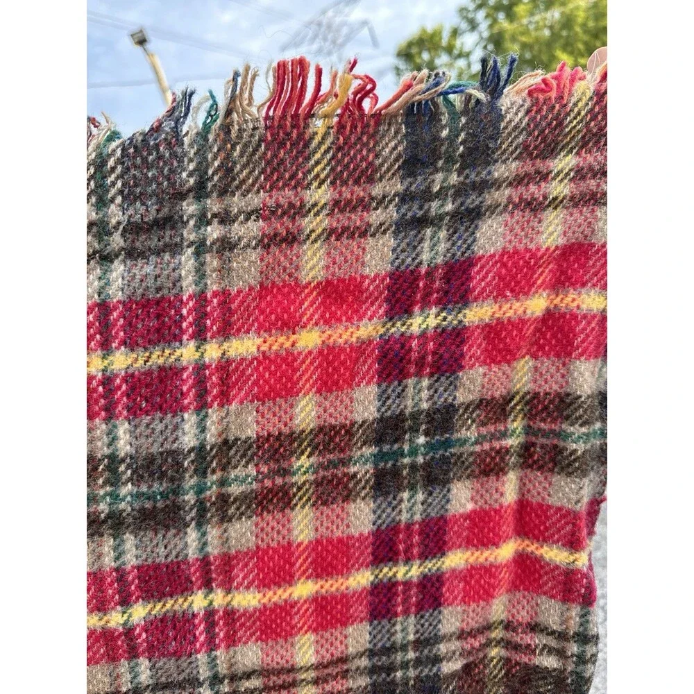 VTG All WOOL Made In Scotland BLANKET / THROW / TRAVEL RUG-SCOTTIE DOG LABEL